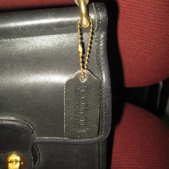 ❤️Vintage COACH 9930 Willis Murphy BLACK Leather Crossbody Bag Purse +FOB - Picture 4 of 9